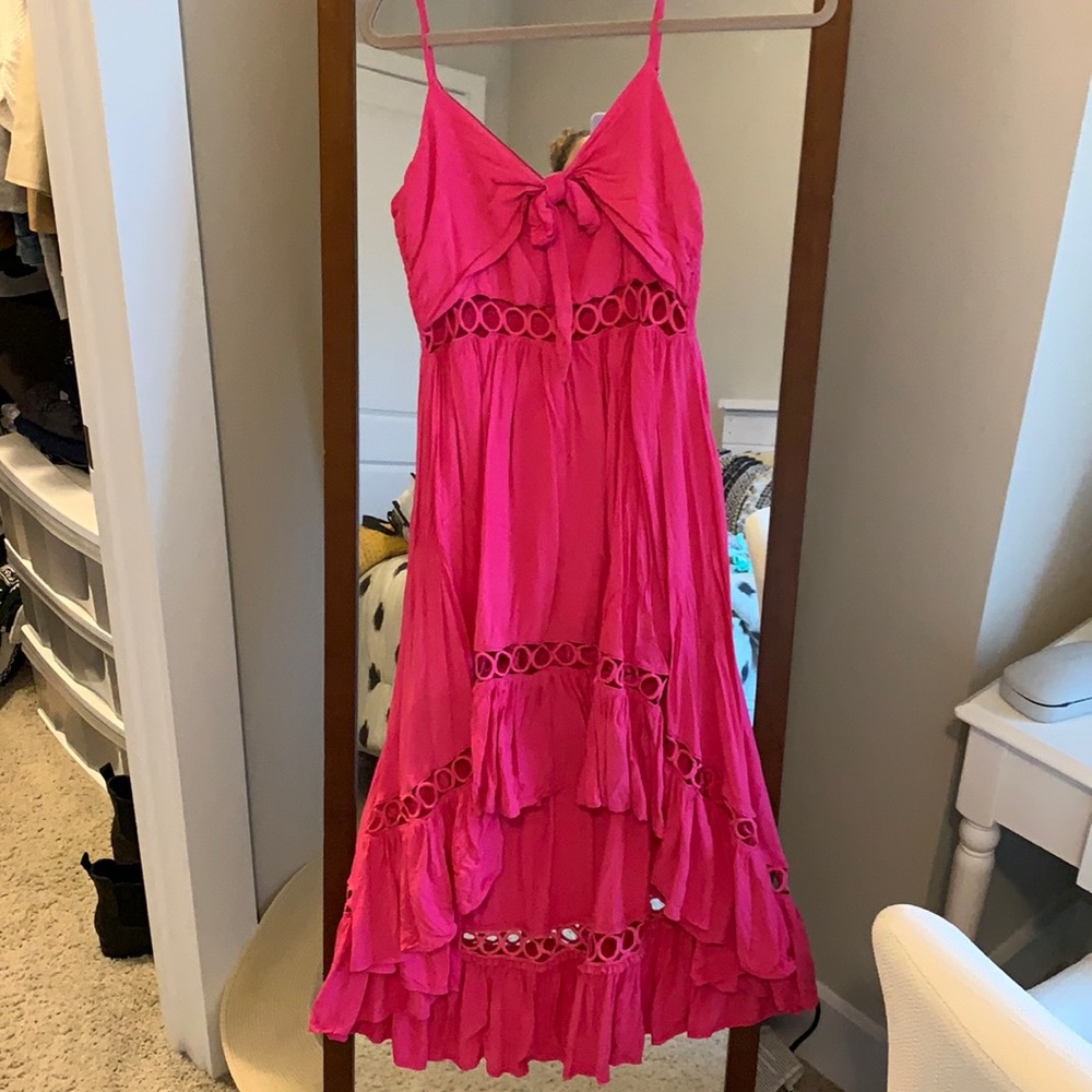 Fun hot pink high low dress